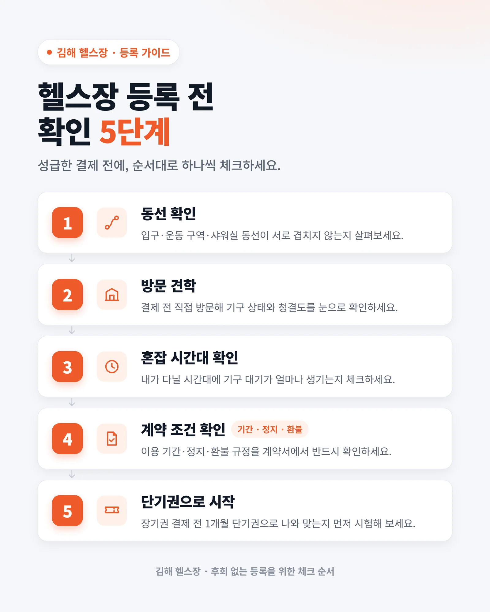 헬스장 등록 전 확인 절차